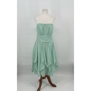Elegant Strapless Mint Green Mini Dress